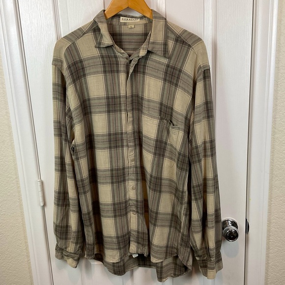 Pre-Owned Vintage New Boxer Italia Long Sleeve Flannel Button Down Shirt, Size V - Picture 1 of 7